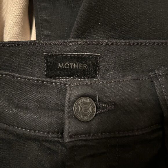 Mother Jeans Black Stunner Zip Ankle Step Fray Not Guilty Denim Womens Size 30 - Picture 11 of 15